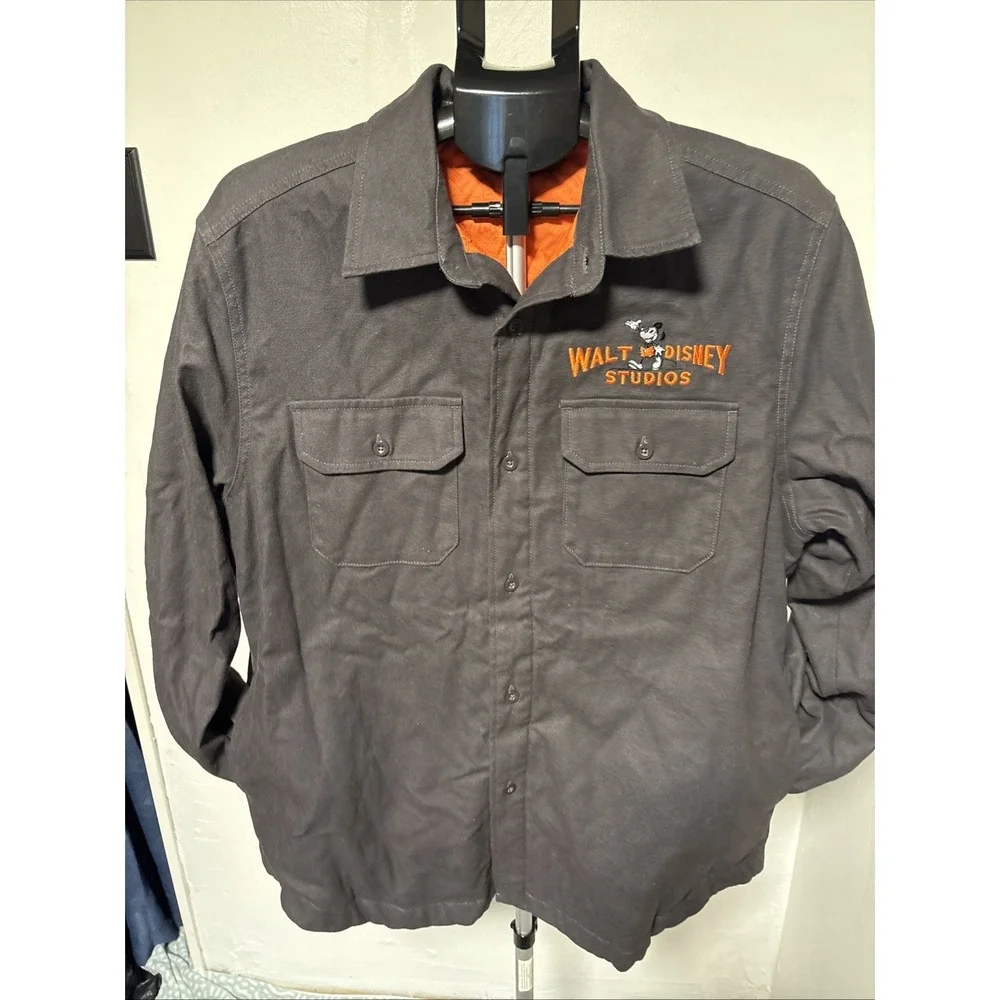 Disney 100 Walt Disney Studios Quilted Chore Jacket - XL Charcoal/Orange